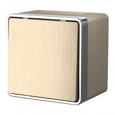 Выключатель одноклавишный влагозащищенный Gallant (шампань рифленый) WL15-01-02 — Multielectrika