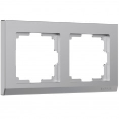 Рамка из пластика на 2 поста Stark серебряный W0021806 &mdash; Multielectrika