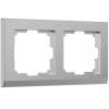 Рамка из пластика на 2 поста Stark серебряный W0021806 фото 1 &mdash; Multielectrika