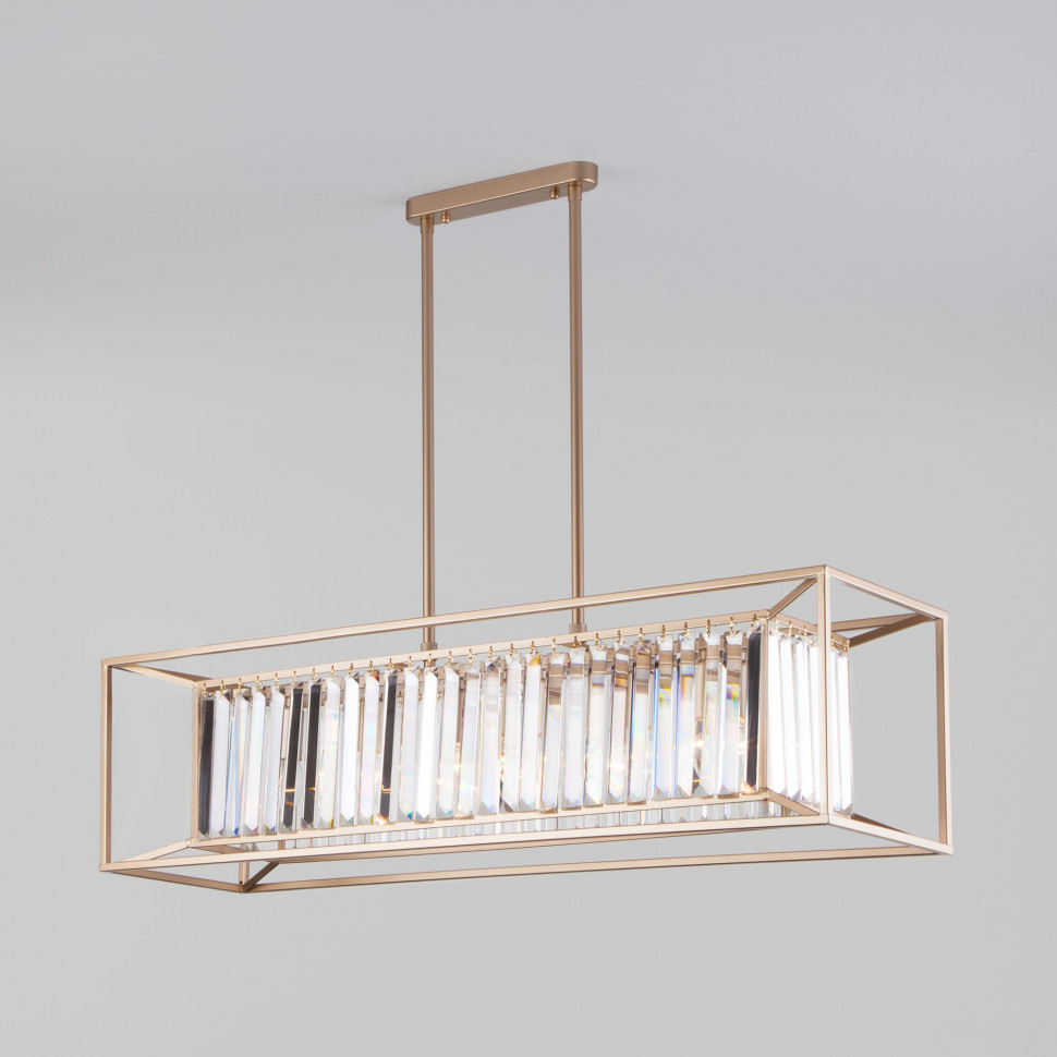 Подвесная люстра с хрусталем 299/6 шампань фото 1 &mdash; Multielectrika