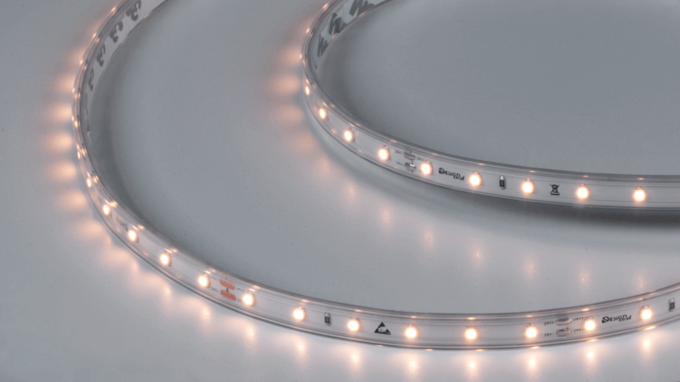 Лента светодиодная LUX 4,8 Вт/м SMD3528 Закрытая (IP65) Цвет Теплый 24 В фото 1 — Multielectrika