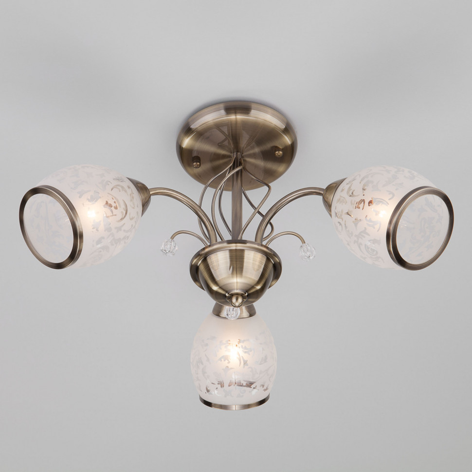 Потолочная люстра античная бронза 30026/3 античная бронза фото 1 — Multielectrika