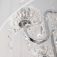 Люстра подвесная с абажуром и хрусталем 2045/5 хром/белый &mdash; Multielectrika