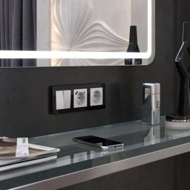 Рамка из акрила на 3 поста Acrylic черный W0032708 — Multielectrika