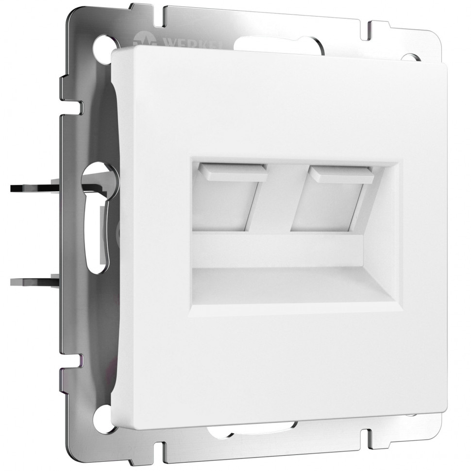 Розетка двойная Ethernet RJ-45 (белый матовый) W1181161 фото 1 &mdash; Multielectrika