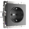 Розетка с заземлением и шторками (графит матовый) W1171164 фото 1 &mdash; Multielectrika