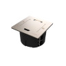 Лючок на 2 модуля Systeme Electric MultiDesk, цвет Никель, IP44 с монтажной коробкой для стены, фальшпола, стола, тип MDK20
