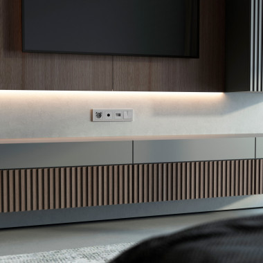 Рамка из поликарбоната на 4 поста Stark серебряный W0041806 — Multielectrika