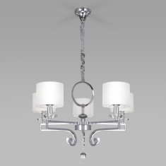 Подвесная люстра с тканевыми абажурами 60113/5 хром &mdash; Multielectrika