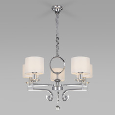 Подвесная люстра с тканевыми абажурами 60113/5 хром &mdash; Multielectrika