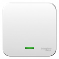 Выключатель одноклавишный Systeme Electric Blanca с подсветкой, с изолир. пластиной, белый 6А &mdash; Multielectrika