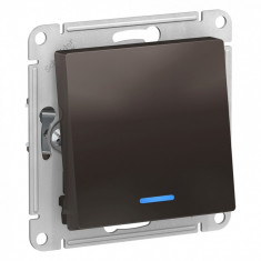 Выключатель одноклавишный Schneider Electric Atlas Design с подсветкой, мокко &mdash; Multielectrika