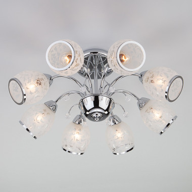 Потолочная люстра со стеклянными плафонами 30026/8 хром — Multielectrika