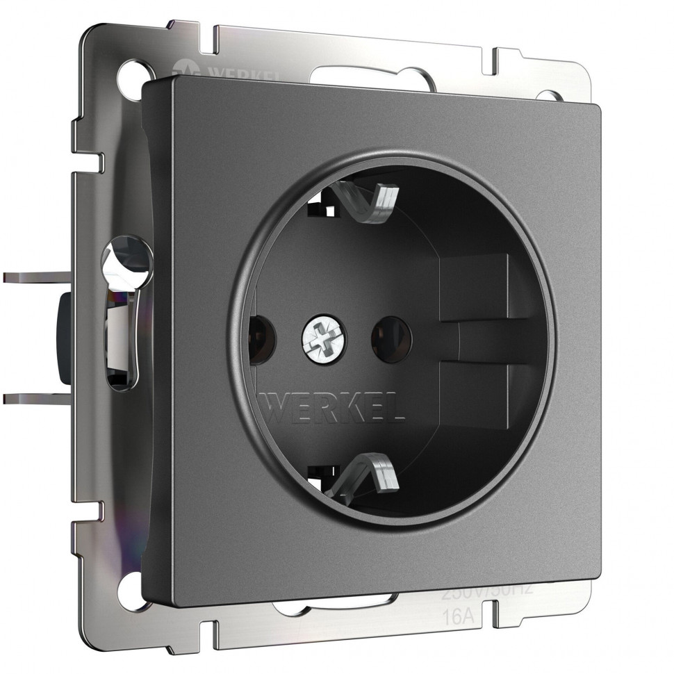 Розетка с заземлением (графит матовый) W1171064 фото 1 — Multielectrika