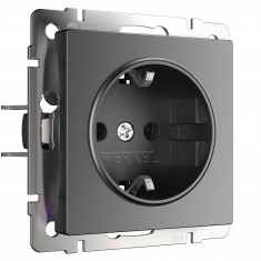 Розетка с заземлением (графит матовый) W1171064 &mdash; Multielectrika