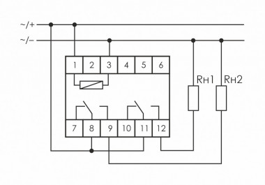 Реле промежуточный электромагнитный (Ампер-2x8 / Волт-24 AC/DC / Контакт-2NO/NC) PK-2P-24 — Multielectrika