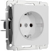 Розетка с заземлением и шторками (белый акрил) W1171141 фото 1 &mdash; Multielectrika