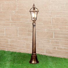 Уличный светильник на столбе IP44 Capella F черное золото &mdash; Multielectrika