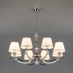 Подвесная люстра с тканевыми абажурами 60097/8 хром &mdash; Multielectrika