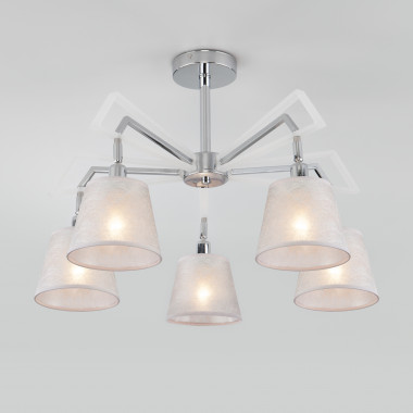 Потолочная люстра с тканевыми абажурами 60082/5 хром — Multielectrika