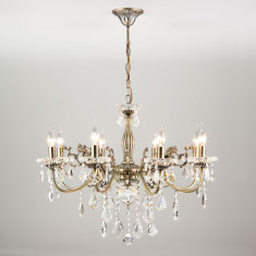 Подвесная люстра с хрусталем 3281/8 античная бронза / прозрачный хрусталь &mdash; Multielectrika