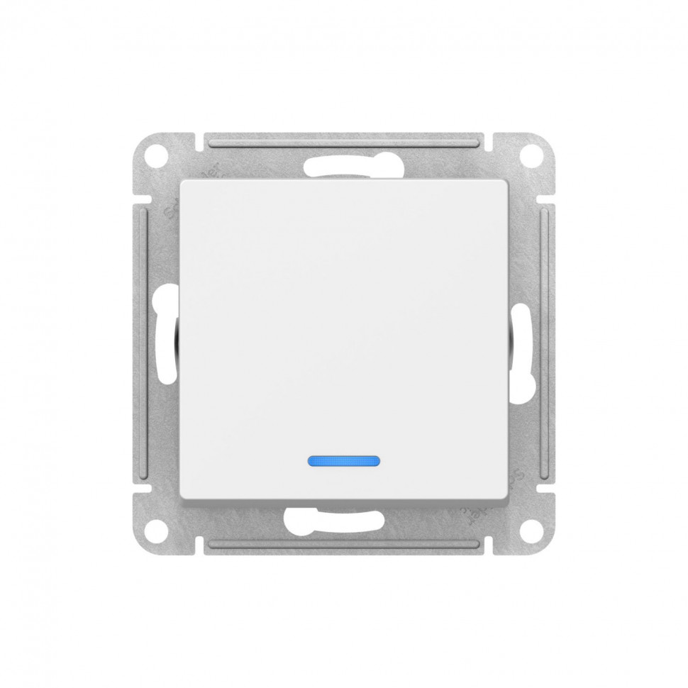 Выключатель одноклавишный Systeme Electric AtlasDesign с подсветкой, 10А, лотос фото 1 — Multielectrika