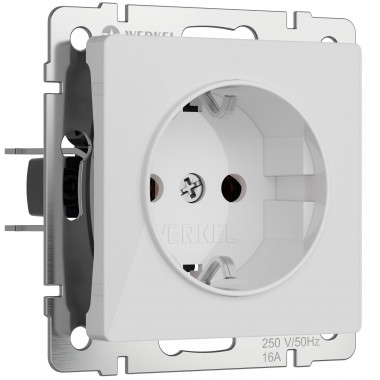 Розетка с заземлением (белый акрил) W1171041 &mdash; Multielectrika