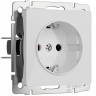 Розетка с заземлением (белый акрил) W1171041
