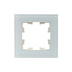 Рамка на 1 пост IEK Brite РУ-1-2-БрБ стекло белый &mdash; Multielectrika