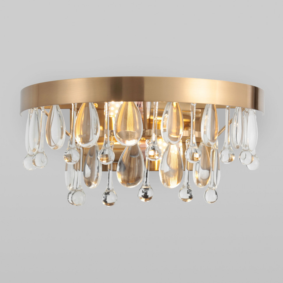 Настенный светильник с хрусталем 60165/2 латунь фото 1 &mdash; Multielectrika