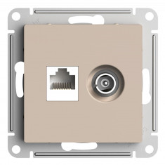 Розетка TV+RJ-45 Systeme Electric AtlasDesign кат. 5E, песочный &mdash; Multielectrika