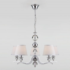 Подвесная люстра с тканевыми абажурами 60097/5 хром &mdash; Multielectrika