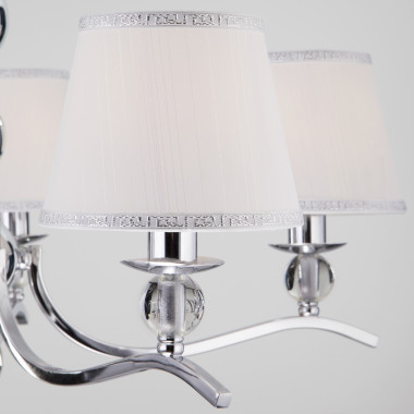 Подвесная люстра с тканевыми абажурами 60097/5 хром — Multielectrika