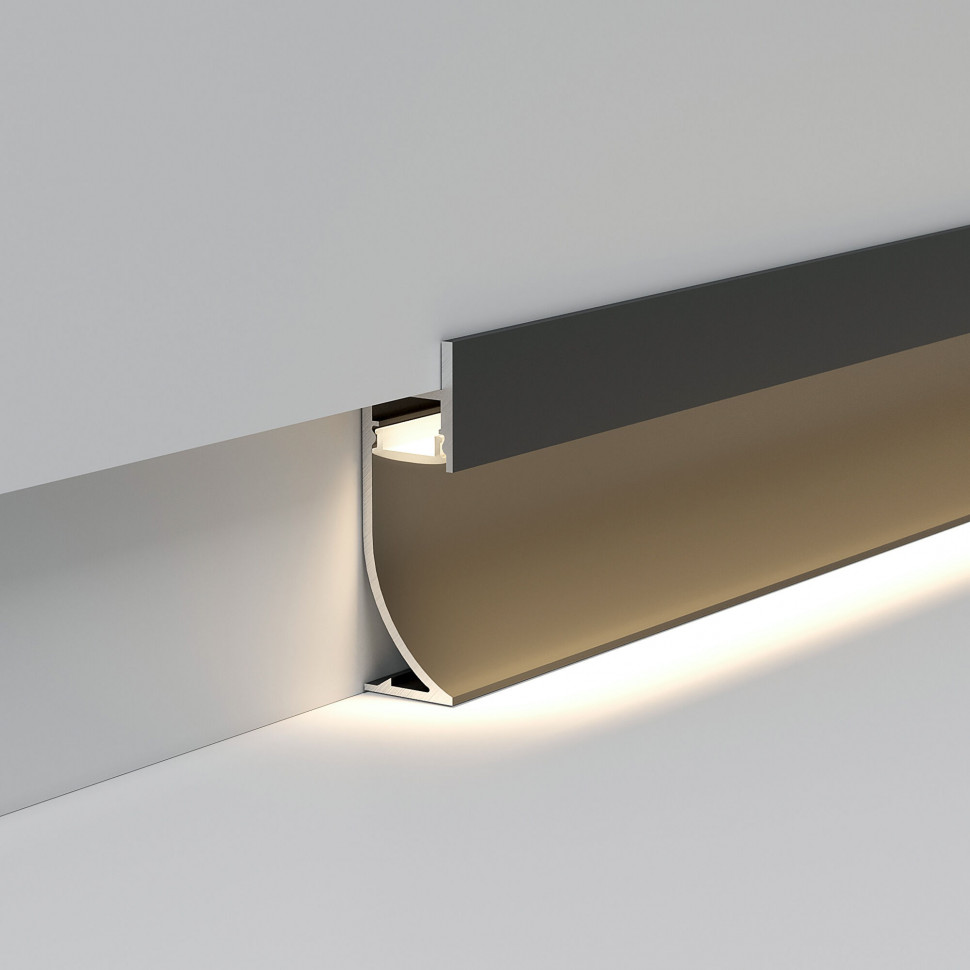 Алюминиевый профиль для плинтуса под светодиодную ленту LL-2-ALP021 фото 1 — Multielectrika