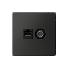 Розетка TV+RJ-45 Systeme Electric ArtGallery кат. 5Е, базальт &mdash; Multielectrika
