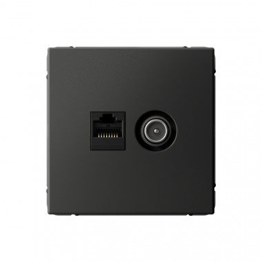 Розетка TV+RJ-45 Systeme Electric ArtGallery кат. 5Е, базальт — Multielectrika