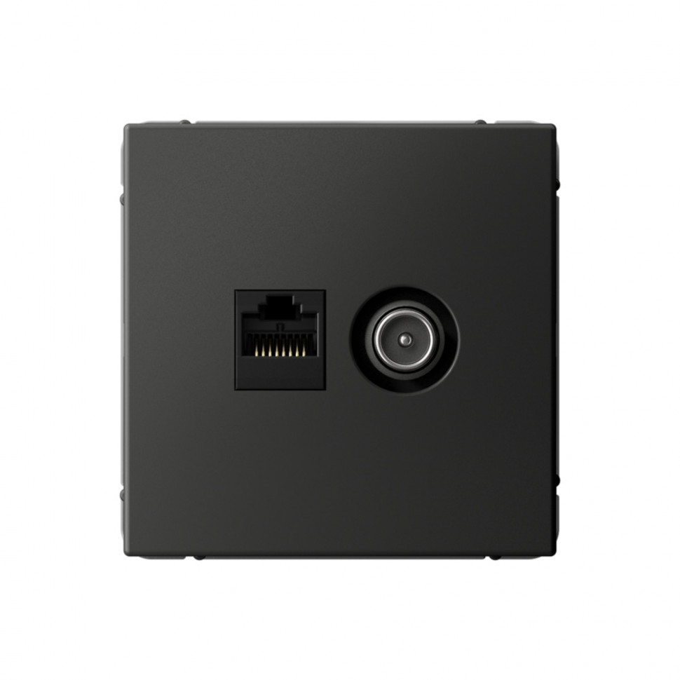 Розетка TV+RJ-45 Systeme Electric ArtGallery кат. 5Е, базальт фото 1 — Multielectrika