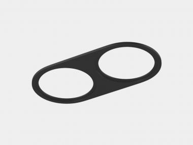 Рамка двойная для серии COMBO 4, круглая, черная, COMBO-4R2-BL — Multielectrika