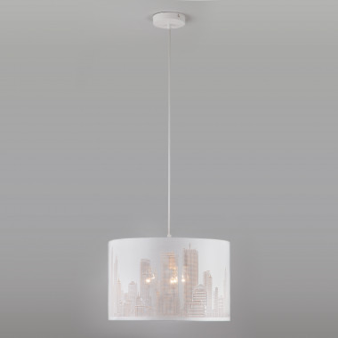 Подвесной светильник с тканевым абажуром 50066/3 белый — Multielectrika