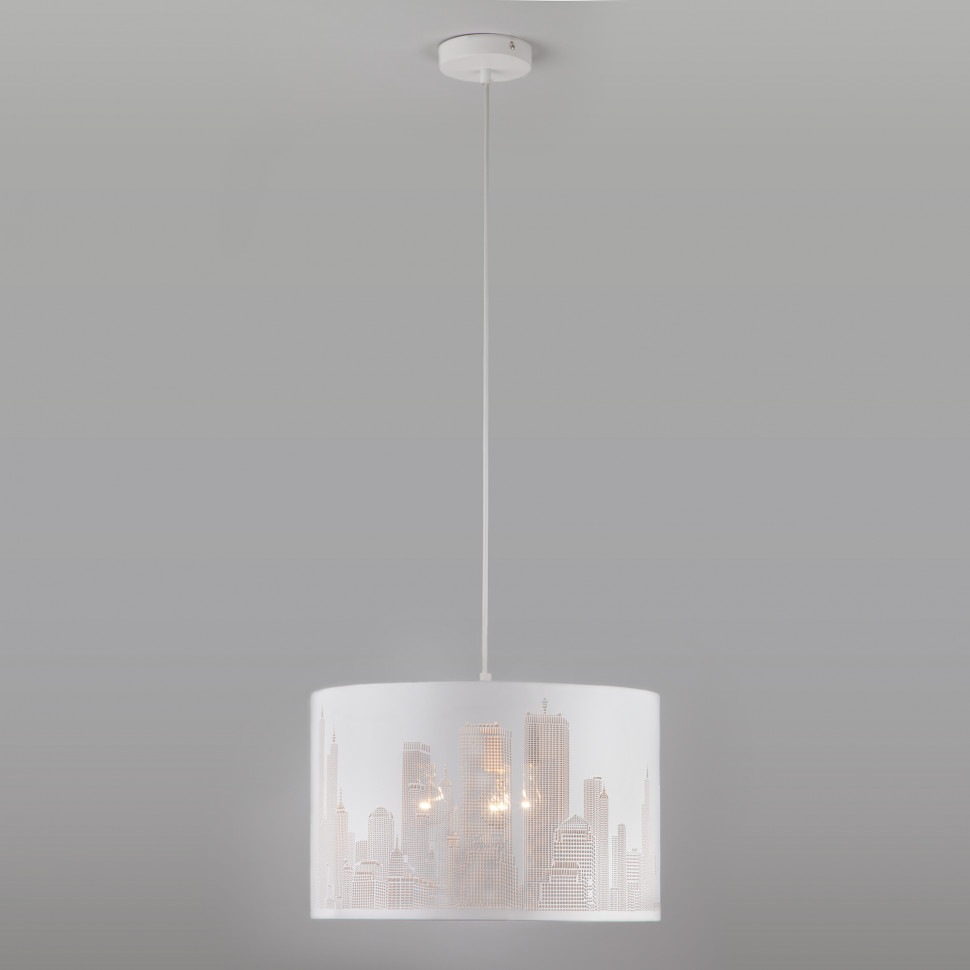 Подвесной светильник с тканевым абажуром 50066/3 белый фото 1 &mdash; Multielectrika