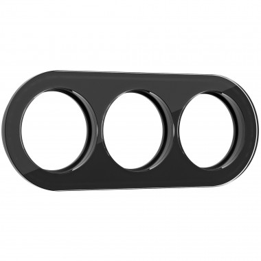 Рамка из стекла на 3 поста черный W0035108 &mdash; Multielectrika