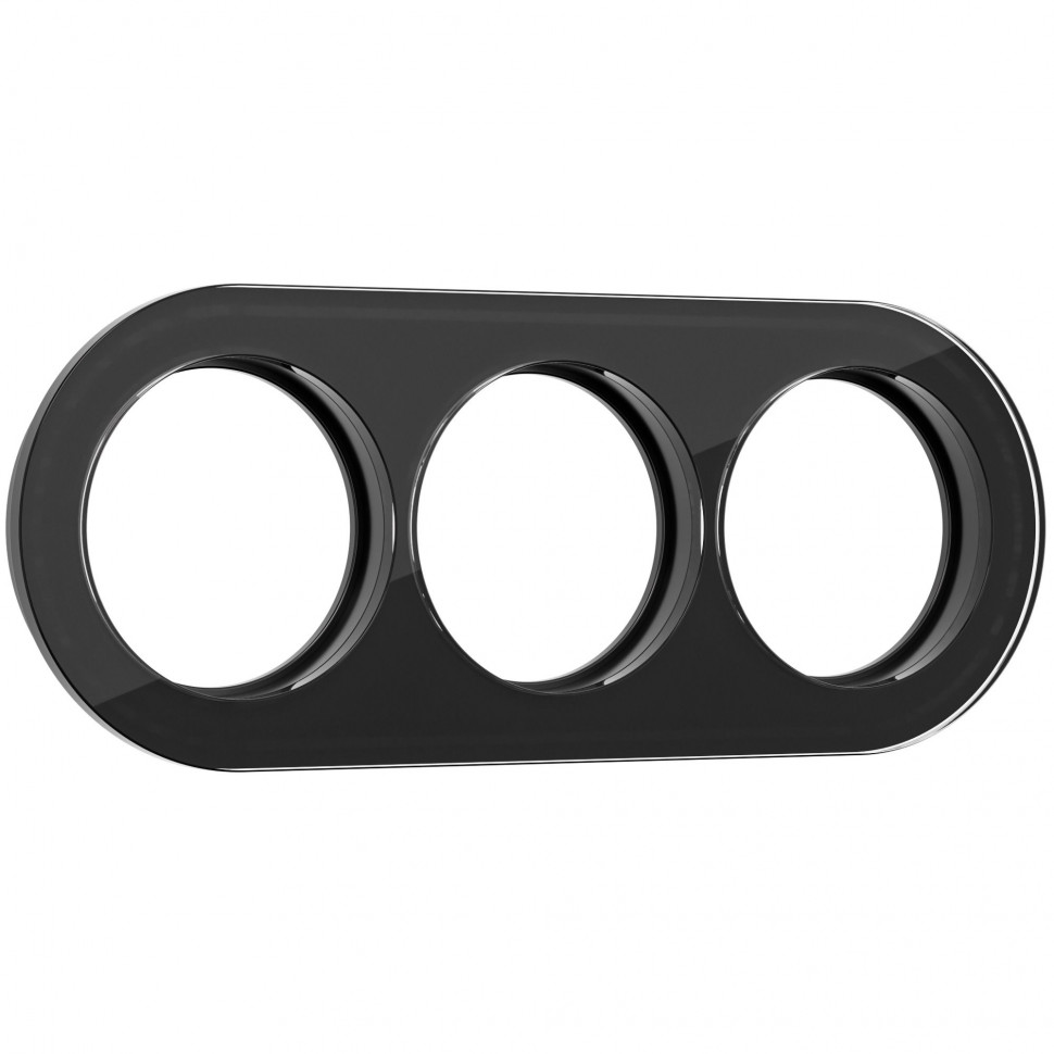 Рамка из стекла на 3 поста черный W0035108 фото 1 &mdash; Multielectrika