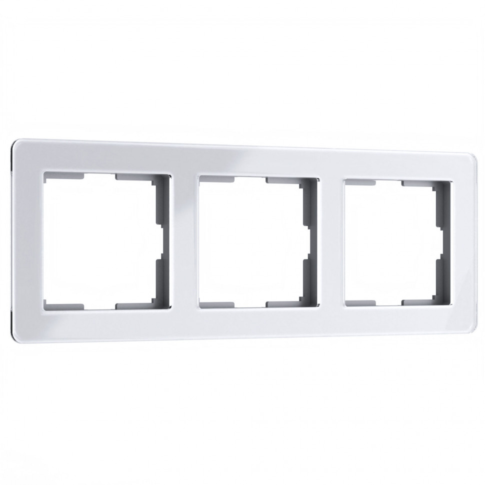 Рамка из акрила на 3 поста Acrylic белый W0032701 фото 1 &mdash; Multielectrika