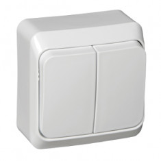 Выключатель двухклавишный 10АХ белый Schneider Electric Этюд BA10-002B &mdash; Multielectrika