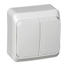 Выключатель двухклавишный 10АХ белый Schneider Electric Этюд BA10-002B