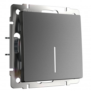 Выключатель одноклавишный проходной с подсветкой (графит матовый) W1112164 &mdash; Multielectrika