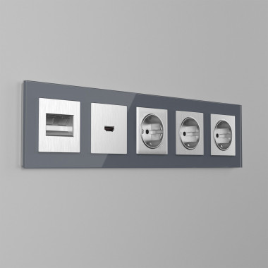 Накладка для розетки HDMI (серебряный рифленый) WL09-HDMI-CP &mdash; Multielectrika