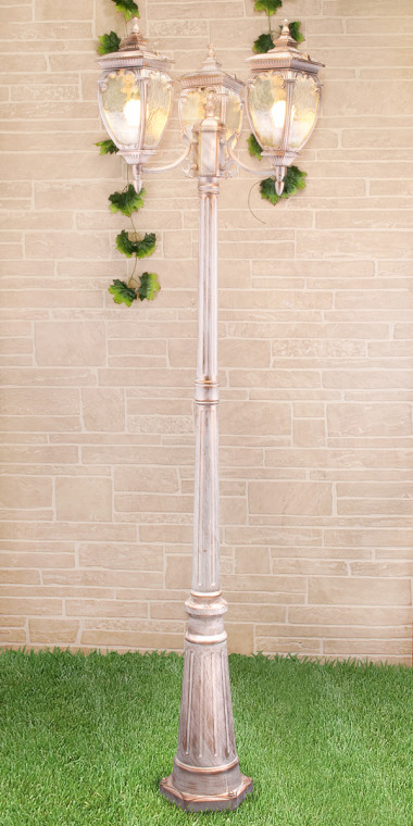 Уличный светильник на столбе Andromeda F/3 черное золото IP44 GLYF-8024F/3 черное золото — Multielectrika