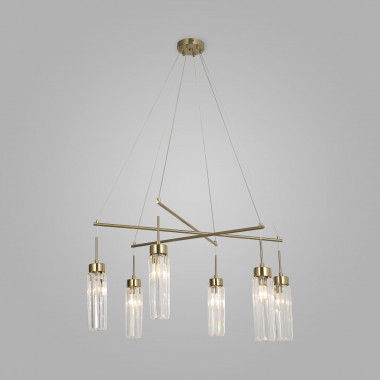 Умная подвесная люстра с хрусталем 60163/6 латунь — Multielectrika