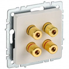 Аудиорозетка 4-местная IEK Brite РА10-БрКр бежевая &mdash; Multielectrika